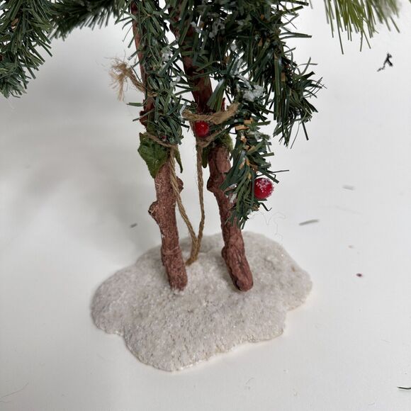 Vintage Ugly Christmas Tree Figurine Snowman Bendable Tabletop Mantel 23" Tall - Picture 7 of 13